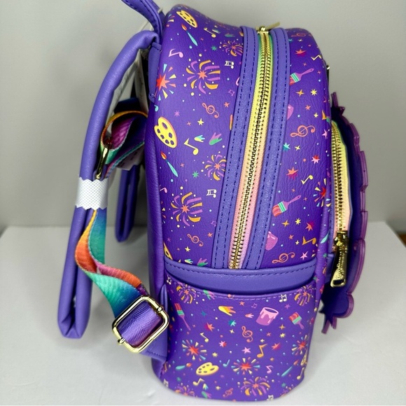 Loungefly Walt Disney World Epcot Festival of the Arts Figment 2025 Backpack - Picture 2 of 5